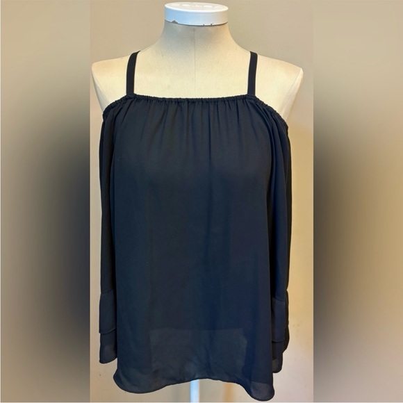 Boho Ruffle Sleeve Off-the-Shoulder Blouse Large - Picture 5 of 11